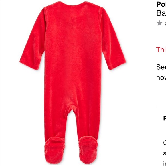 Ralph Lauren velour one piece coverall - Picture 2 of 8